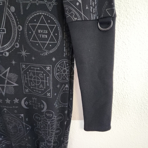 Killstar Dress Womens Small Goth Emo Punk Mini Ribbed Occult Graphic Print - Picture 11 of 16